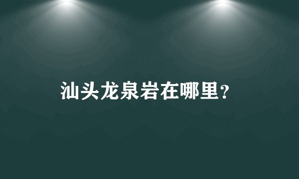 汕头龙泉岩在哪里？