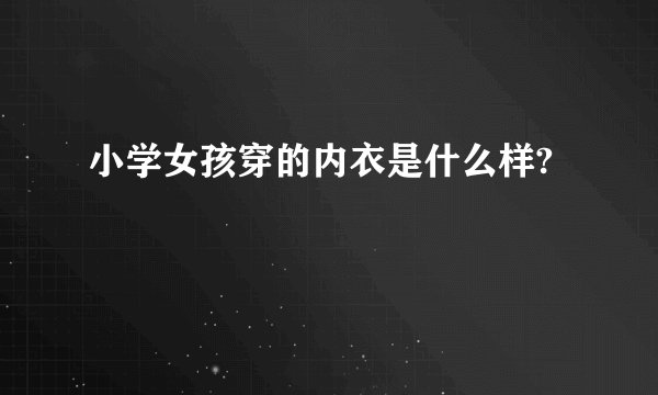 小学女孩穿的内衣是什么样?
