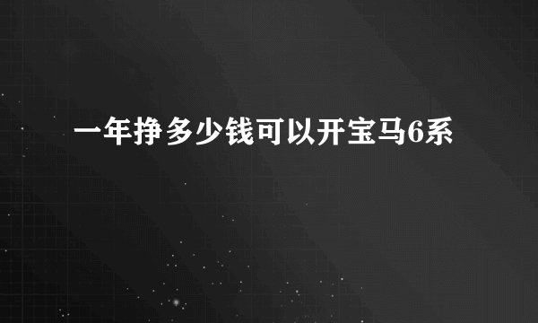 一年挣多少钱可以开宝马6系