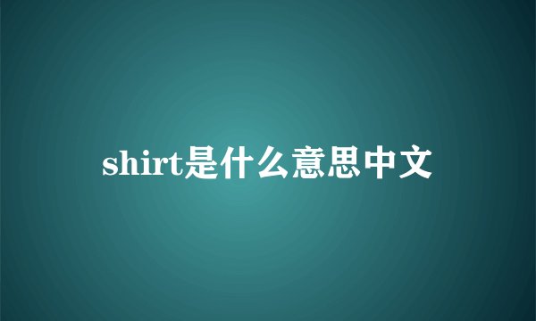 shirt是什么意思中文