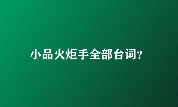 小品火炬手全部台词？