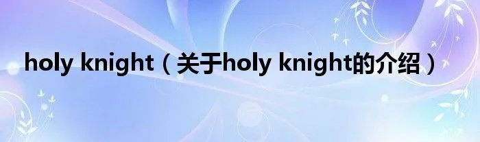 holy knight（关于holy knight的介绍）