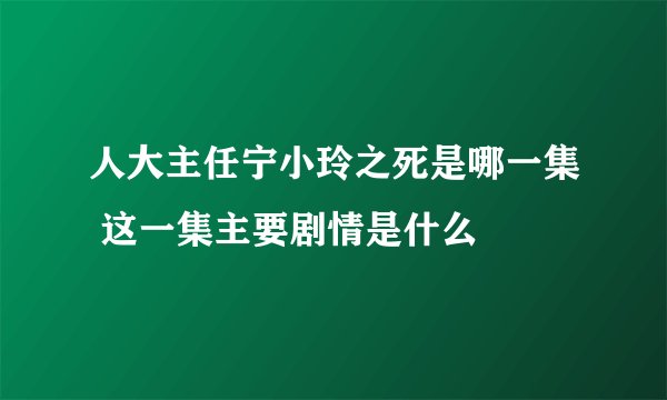 人大主任宁小玲之死是哪一集 这一集主要剧情是什么