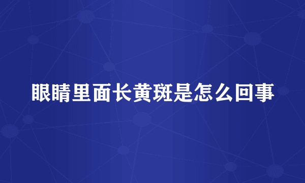眼睛里面长黄斑是怎么回事