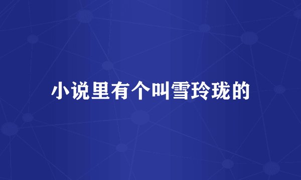 小说里有个叫雪玲珑的