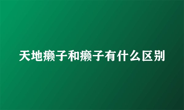 天地癞子和癞子有什么区别