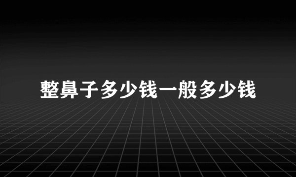 整鼻子多少钱一般多少钱
