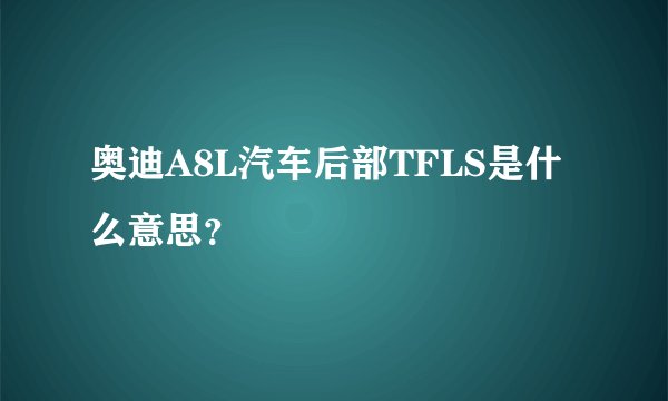 奥迪A8L汽车后部TFLS是什么意思？