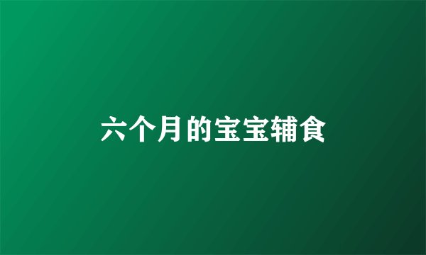 六个月的宝宝辅食