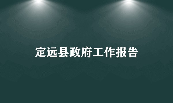 定远县政府工作报告