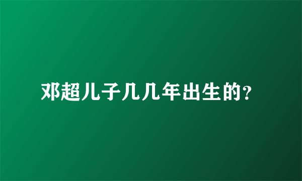 邓超儿子几几年出生的？