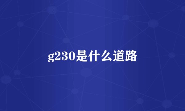 g230是什么道路