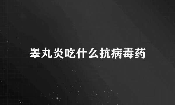 睾丸炎吃什么抗病毒药
