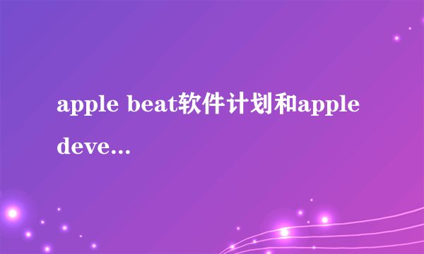apple beat软件计划和apple developer的区别？