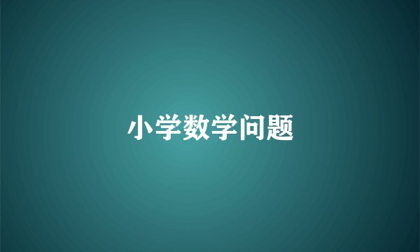 小学数学问题