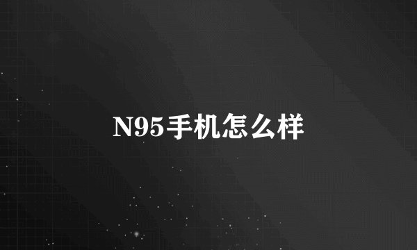 N95手机怎么样