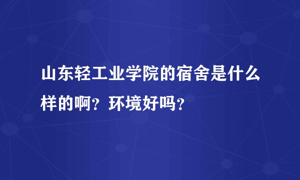 山东轻工业学院的宿舍是什么样的啊？环境好吗？