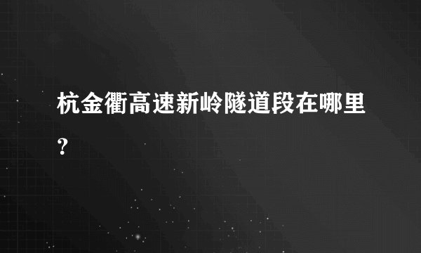 杭金衢高速新岭隧道段在哪里？