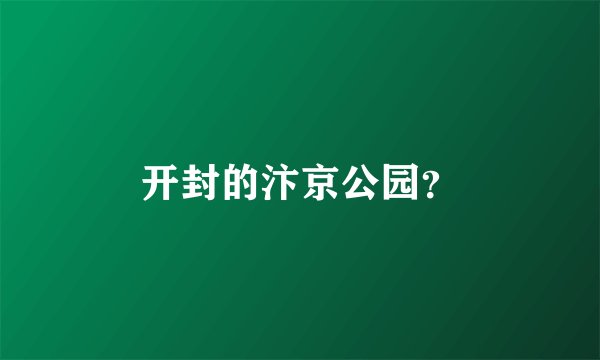 开封的汴京公园？
