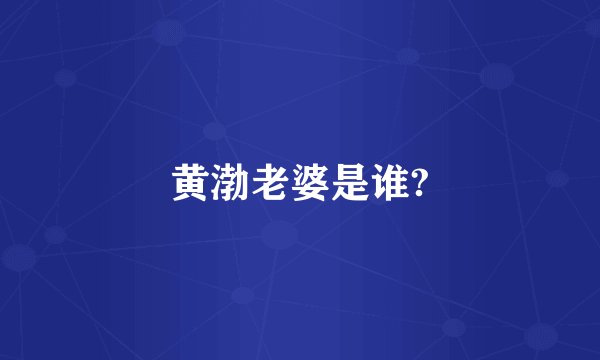 黄渤老婆是谁?