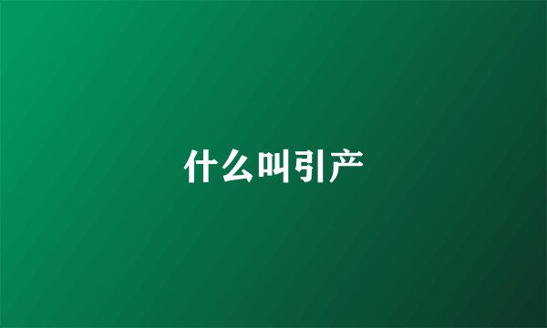 什么叫引产