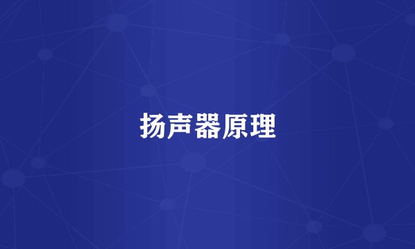 扬声器原理