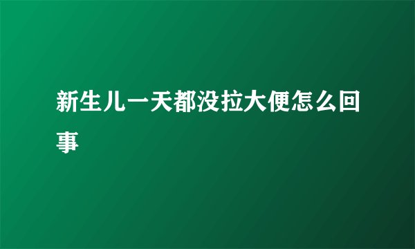 新生儿一天都没拉大便怎么回事