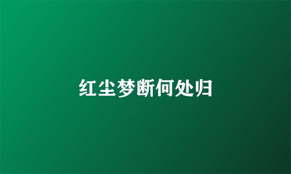 红尘梦断何处归