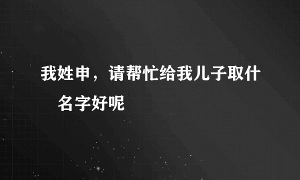 我姓申，请帮忙给我儿子取什麼名字好呢