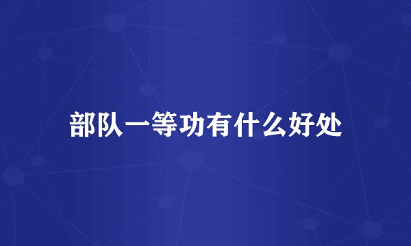 部队一等功有什么好处
