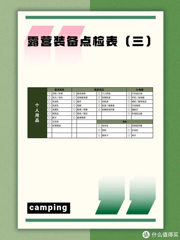 囧叔的露营清单大公开