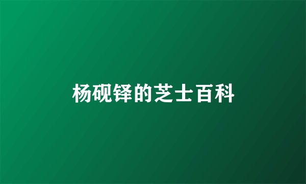 杨砚铎的芝士百科