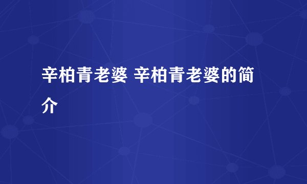 辛柏青老婆 辛柏青老婆的简介
