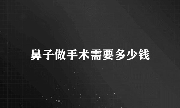 鼻子做手术需要多少钱