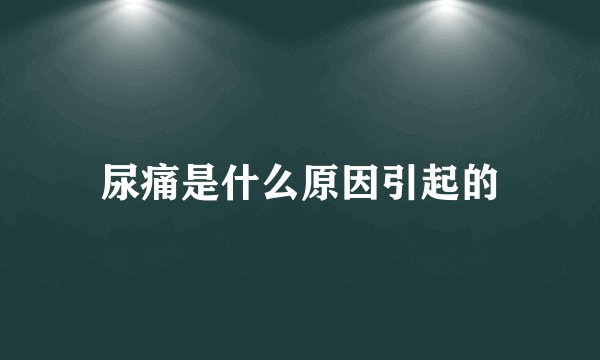 尿痛是什么原因引起的