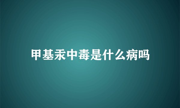 甲基汞中毒是什么病吗