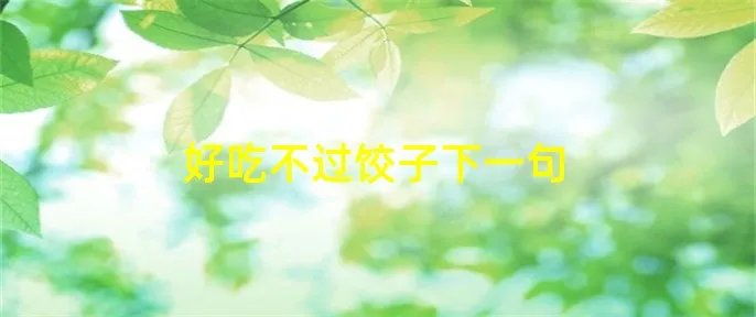 好吃不过饺子下一句