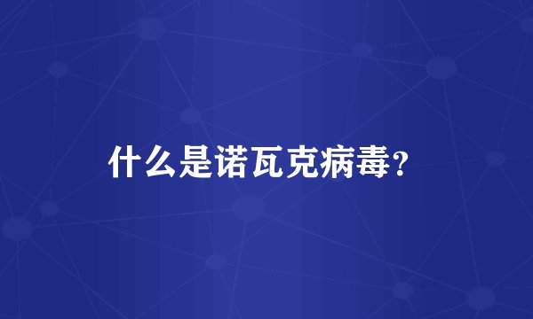 什么是诺瓦克病毒？