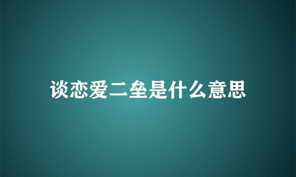 谈恋爱二垒是什么意思