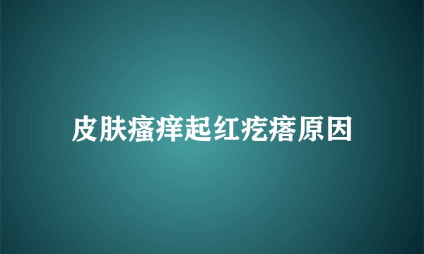 皮肤瘙痒起红疙瘩原因