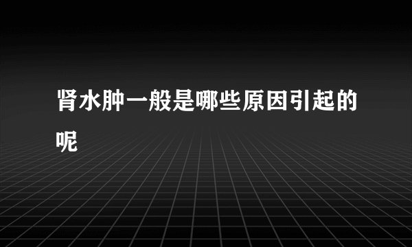 肾水肿一般是哪些原因引起的呢