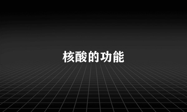 核酸的功能