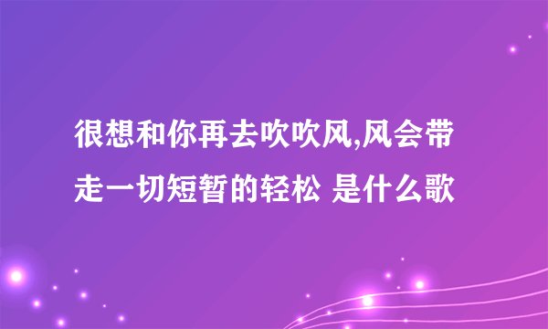 很想和你再去吹吹风,风会带走一切短暂的轻松 是什么歌