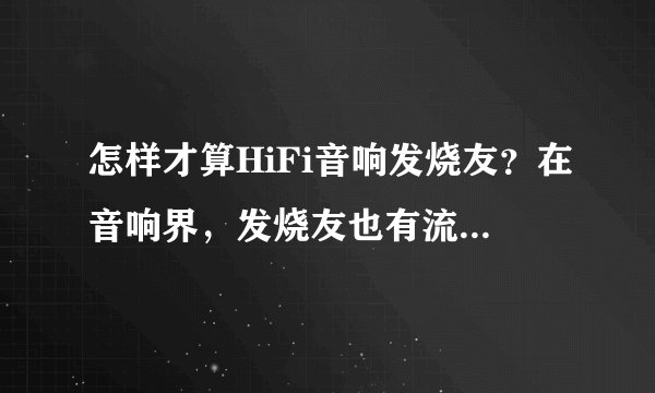 怎样才算HiFi音响发烧友？在音响界，发烧友也有流派之分吗？