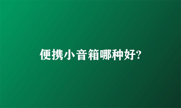便携小音箱哪种好?