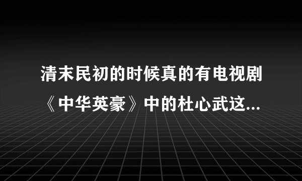 清末民初的时候真的有电视剧《中华英豪》中的杜心武这个人吗？