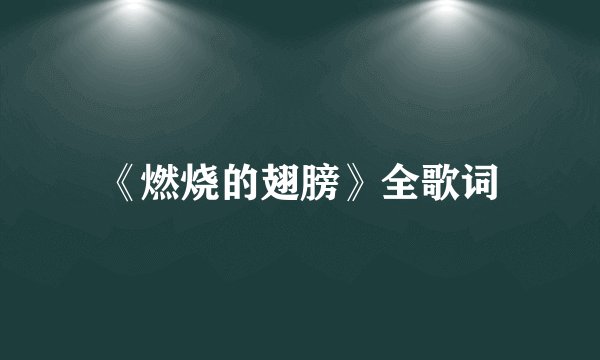 《燃烧的翅膀》全歌词