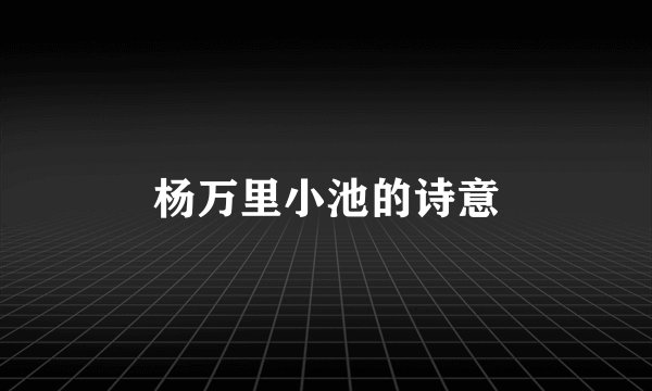 杨万里小池的诗意