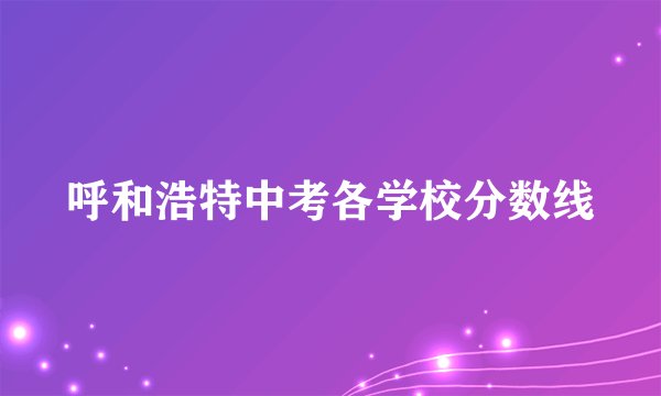 呼和浩特中考各学校分数线