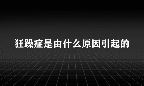 狂躁症是由什么原因引起的